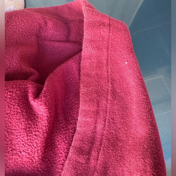 Duo Outerwear Combo:PINK brand Crewneck sweatshirt and Burgundy Hoodie, Size Med - Picture 4 of 16
